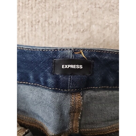 Express 70s Flare Mid Rise Flex Hyper Stretch Jeans Womens M Short 6 8 10 NEW - Picture 8 of 11